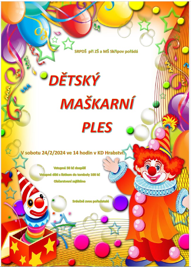 dětský maškarní ples