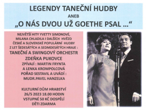 plakát na koncert Legendy taneční hudby